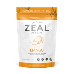 Zurvita Zeal for Life Wellness Drink Mix - Mango maitse - gluteenivaba, vegan, koos biotiiniga, vitamiinid B12, C, D, E, raud, magneesium - 30 serveerimist (420 g)