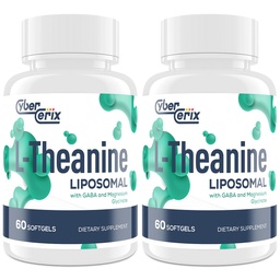Liposomal L-Theanine 500mg, kompleks GABA 200mg ja magneesium 100mg, ekstra tugevuse täiendus rahu, lõõgastus ja fookus, Gluteenivaba - 120 kapslit
