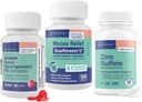 WELMATE Ultimate Cold & Allergy Relief Bundle: Maksimaalne tugevus Guaifenesin 1200 Mg Mucus Relief (100 tabletti), Phenylephrine HCl 10 mg nina dekongestant (200 tabletti) ja tsinksulfaat 220mg