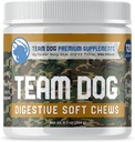 TEAM DOG Probiootikumid koertele | Seedeensüümid ja koerte probiootikumid pärmi, sügeleva naha ja sügelevate kõrvade jaoks | allergiate ja tundlike kõhude jaoks | Soolestiku ja seedetrakti tervise edendamine koertele | 120 loend