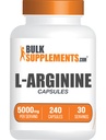 BulkSupplements.com L-arginiini kapslid - Arginiini lisand, lämmastikoksiidi lisand - gluteenivaba, 8 kapslit serveerimise kohta (5000 mg), 240 loend (pakk 1)