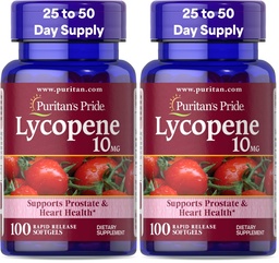 Puritaan Pride lükopeen, eesnäärme ja südame tervise toetamise täiendus * 10 Mg Softgels, 100 Count (2. pakk)