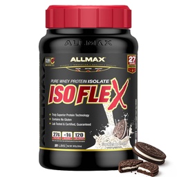ALLMAX Nutrition ISOFLEX Vadakuvalk isolaat, küpsised ja kreem - 2 naela - 27 grammi valku Scoopi kohta - nullrasva ja suhkrut - 99% laktoosivaba - gluteenivaba ja sojavaba - ligikaudu 30 serveerimist