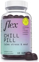 FLEX Chill Pill - Stressi leevendamine - Tasakaal - Aitab lõõgastuda - Ashwagandha - L-Theanine - GABA - Kummel - Sidrun Balm - Marjamaitse - Vegan-sõbralik - Gluteenivaba - 60 Gummies (Chill Pill)