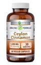 Amazing Formulas Ceylon Cinnamon 1200 Mg täiendus | Taimetoitlased kapslid | Mitte-GMO | Gluteenivaba | Valmistatud USAs (1 Pack | 60 Count)