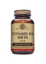 Solgar Vitamiin D3 (kolekaltsiferool) 10 MCG (400 IU), 100 Softgels - aitab säilitada luud ja hambad - Immuunsüsteemi tugi - Non-GMO, Gluteenivaba, Piimavaba - 100 Servings
