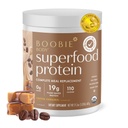 Boobie Body Superfood Protein Rasedus ja sünnitusjärgne Meal Asendamine Shake, Kohvikaramell Maitse | 19g Valk | Ohutu Imetamiseks Ja Emaduseks | Orgaaniline, Vegan, Nullsuhkur, 1 Tub (20 Servings)