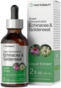 Horbäach Echinacea Goldenseal Vedel Tinktuur Tilgad | 2 fl oz | Alkoholivaba ekstrakt | Taimetoitlane, mitte-GMO, gluteenivaba lisand