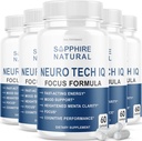 (5 Pack) Neuro Tech IQ Brain Supplement Neurotech Iq Focus Formula Pills (300 Capsules)