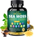 Bualle Irish Sea Moss Capsules – Organic Sea Moss, Black Seed Oil, Ashwagandha Toidulisandid Põiewrack, Ingver & Burdock Juur – Toetab Daily Wellness, Skin & Energy – 150 kapslit (1 Pack)