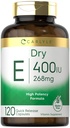 Carlyle Kuiv Vitamiin E | 400 IU (268 mg) | 120 kapslit | Suure tugevusega valem | Mitte-GMO ja Gluteenivaba