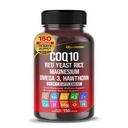 Koensüüm Q10 ( Ubikinoon ) Punapärmi riis Hawthorn Omega 3 Vitamiin C Niatsiin Tsink Vitamiin K2-150 Kapslid