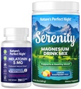 Looduse täiuslik öö Melatoniin 5mg Kiiresti Lahutatav Segatud Berry 200 Count Serenity Magneesium Pulber 15 oz Sidrun Vaarika