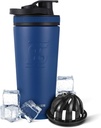 Ice Shaker Isolated Stainless Steel Shaker Bottle | 26oz, Navy | Külm 30+ tundi | Isoleeritud karikas Twist-on Agitator | Lõhnavaba pudel proteiinikokteilide, vee, smuutide, kokteilide jaoks