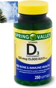 Spring Valley Vitamiin D3 Softgels, 125 mcg Softgel, 5000 RÜ, 250 Count
