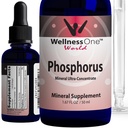 WellnessOne Ionic Phosphorus Supplements - Fosfor Vedel Orto Fosforhape Hammaste, Luude Tervis, & Energy Support - Mitte-GMO, Vegan, Gluteenivaba - 1.67 fl oz