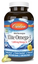 Carlson Elite Omega-3 Gems, 1600 mg Omega-3 EPA & DHA-ga, Sidruni maitse, 240 Softgels - looduslikult püütud Norra kalaõli, jätkusuutlikult hangitud