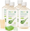 AloeCure USDA orgaaniline Aloe Vera mahl, mis on valmistatud 12 tunni jooksul saagikoristusest - puhas Aloe mahl Looduslik seedetrakti lisand seedimist, immuunsüsteemi ja tasakaalustatud kõhuhapet, 4 x 500 ml pudelit