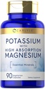 Carlyle Kaalium Magneesium Supplement | 90 Kapslid | Suur imendumine | Taimetoitlane, mitte-GMO & Gluteenivaba