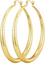OOOPEL 925 Sterling Silver Hoop naistele Kuldkonks Kõrvarõngad Hüpoallergeenne Teemant-lõigatud Ripples Kujundatud - Mitte-Tarnish Suured Kõrvarõngad (30/40/50/60/70mm)