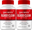 Genesis Blood Clean kapslid - Advanced Formula Supplement maksimaalse tugevuse jaoks - looduslik veresoonte puhastaja, GenesisBlood Clean Pills, GenesisBloodClean Pastillas Reviews (2 Pack)