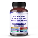 All-in-1 Bilberry Eyebright Astaksanthin Elderberry Resveratrooli lisand - rikas antioksüdantide ja toetab silmade tervist - valmistatud USA-s -150 kapslit