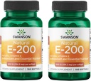 Swanson looduslik E-vitamiin - looduslik täiendus, mis toetab südame tervist ja kudede kaitset - oluline toitaine üldise tervise ja heaolu edendamiseks - (100 softgels, 200 IU iga) (2 pakend)