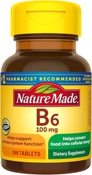Nature Made Vitamiin B- 6 100 mg tabletid 100 ea (pakk 4)
