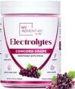 Zero Sugar - Concord Grape Electrolytes Powder - Refreshing Hydration Mix - Caffeine Free Energy with All Natural Ingredients - Vegan, Keto & Paleo - Sugar Free Electrolytes Drink Mix - 120 Servings
