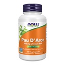 NOW Foods Supplements , Pau D'Arco ( Tabebuia heptaphylla ) 500 mg , Taimne tugi , 100 Veg kapslit