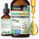 BIO KRAUTER Motherwort Tinktuur - Motherwort Taimne ekstrakt - Vedel täiendus naiste tervisele - Soodustada rahu - Alkohol ja suhkur tasuta - Vegan langeb 2 Fl.Oz.