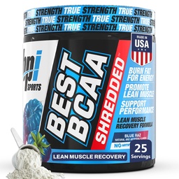 BPI Sports Parim BCAA purustatud - Kofeiinivaba termogeenne taastumisjook, Lean Lihashoone BCAA pulber naistele ja meestele, BCAA-d Aminohapped Jook- Sinine Raz - 25 serveerimist