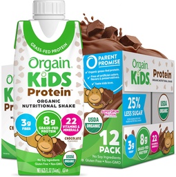 Orgaanilised lapsed Proteiin Toitumisalane raputamine, šokolaad - 8 g valku, 22 vitamiine ja mineraale, puuvilju ja köögivilju, gluteenivaba, sojavaba, mitte-GMO, 8,25 Fl Oz (12. pakk)