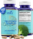 4-in-1 DIM potentsi kompleks 300mg - östrogeeni tasakaal ja ainevahetus, energia ja menopausi tugilisa bioperiiniga (x4), kaltsiumi ja brokoli ekstrakt - naistele ja meestele 60 serveerimist
