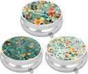 3 Pack Pill Box, Small Pill Case Purse & Tasku, Cute Travel Medicine Korraldaja, Portable Medicine Container Hoida Vitamiinid, Ravimid, Fish Oil & Supplement, Päris lilled