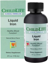 ChildLife Essentials Vedel raud - Raualisandid lastele, toetab tervislikku verefunktsiooni, loomulik, gluteenivaba, rauatilgad imikutele - looduslik marjamaitse, 4 Fl Oz pudel