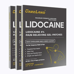 CARELAND Lidocaine Gel Patch, 18 Loe maksimaalse tugevusega valu plaastrid lihaste leevendamiseks kaela põlve seljas ja õlgadel lõhnatu nuumpakend rahustavad närvid, liigesed