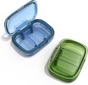 2 Pack 3 Komplekt Väike pillikarp, niiskuskindel korpus, taskukoti reisikorraldaja, igapäevane kaasaskantav meditsiin Vitamiinikonteiner, kalaõli ja toidulisandite ladustamine