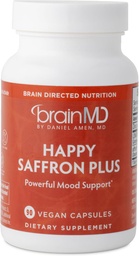 Dr Amen BrainMD Happy Saffron Plus - 90 kapslit, pakendis 2 - Safran Flower Extract, Curcumin & Tsink - Vegan, Gluteenivaba - 60 kokku Servings