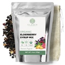 Elanen Naturals Orgaaniline Elderberry Syrup Kit, moodustab kuni 24 oz, sisaldab looduslikku puuvillast pruulikotti, USDA sertifitseeritud orgaanilisi kuivatatud mustikaid ja immuunsust toetavaid maitsetaimi, Bulk Kit, 4 oz. (113 g)