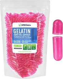 XPRS Nutra suurus 0 Tühjad kapslid - 1000 loend Tühjad želatiinkapslid - pillid DIY kapsli täitmine - puhas Veise geel kapslid Do-It-Yourself täiendused (Azalea Pink)