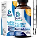 Vedel kollageen ja biotiin, 2 Fl. Oz, ülitugev kollageenpeptiidid naistele, kolmanda osapoole testitud biotiin juuste kasvu naistele, küüned ja naha vitamiinid B7 kollageno peptiidid - Vanilje maitse