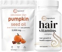 Mikrokoostisosad Kõrvitsaseemneõli Saw Palmetto 3,000mg Softgels & Hair Vitamiinid Komplekskapslid | 2 Pack Bundle | Külmpressitud neitsiõli | 14-in-1 juuste kasvu toetamine kollageeni ja biotiiniga