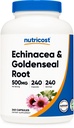 Nutricost Echinacea & Goldenseal Juur, 500mg, 240 Kapslid - Taimsed korgid, Non GMO, Gluteenivaba