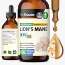 BIO KRAUTER Lions Mane Vedelik Ekstrakt - Seenelisa aju toetamiseks - Vegan Lions Mane Supplement - Alkohol & Suhkruvabad tilgad - 4 Fl.Oz.