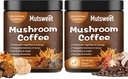 (2 Pack) Seenekohv Smoothies / latte, Seenepulber Blend (57 Servings) koos Lions Mane, Reishi, Cordyceps, Türgi saba, Chaga - Seenelisa energia, fookus, immuun- 8 oz