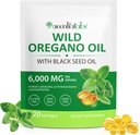 Oreganoõli musta seemne õliga, Oregano Softgelsi õli 6000mg per Serving,2 in 1 formuleeritud musta seemne õliga 200mg, orgaaniline oreganoõli, gluteenivaba,Dairy Free,120 Count(1 Pack)