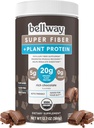 Bellway Super Fiber + Valgupulber, Suhkruvaba Orgaaniline Psyllium Kesta Lisapulber 20 g Taimevalguga Serving, Rikas Šokolaad, 12,7 oz