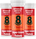 8Greens Supergreens Tablets | Super Greens Pulber Superfood Tablet, Metabolism Immunity & Focus, Daily Greens kihisevad tabletid, Orgaaniline: Aloe Vera, Spirulina, Chlorella, Blood Orange, 30 Servings