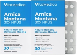 VitaMedica Arnica Montana Blister Pack 30X tabletid valu ja turse | Taimne valem | Soovitatav plastist kirurgid | Looduslik taastumine kirurgia või vigastus | 2 Pack | 30 Servings